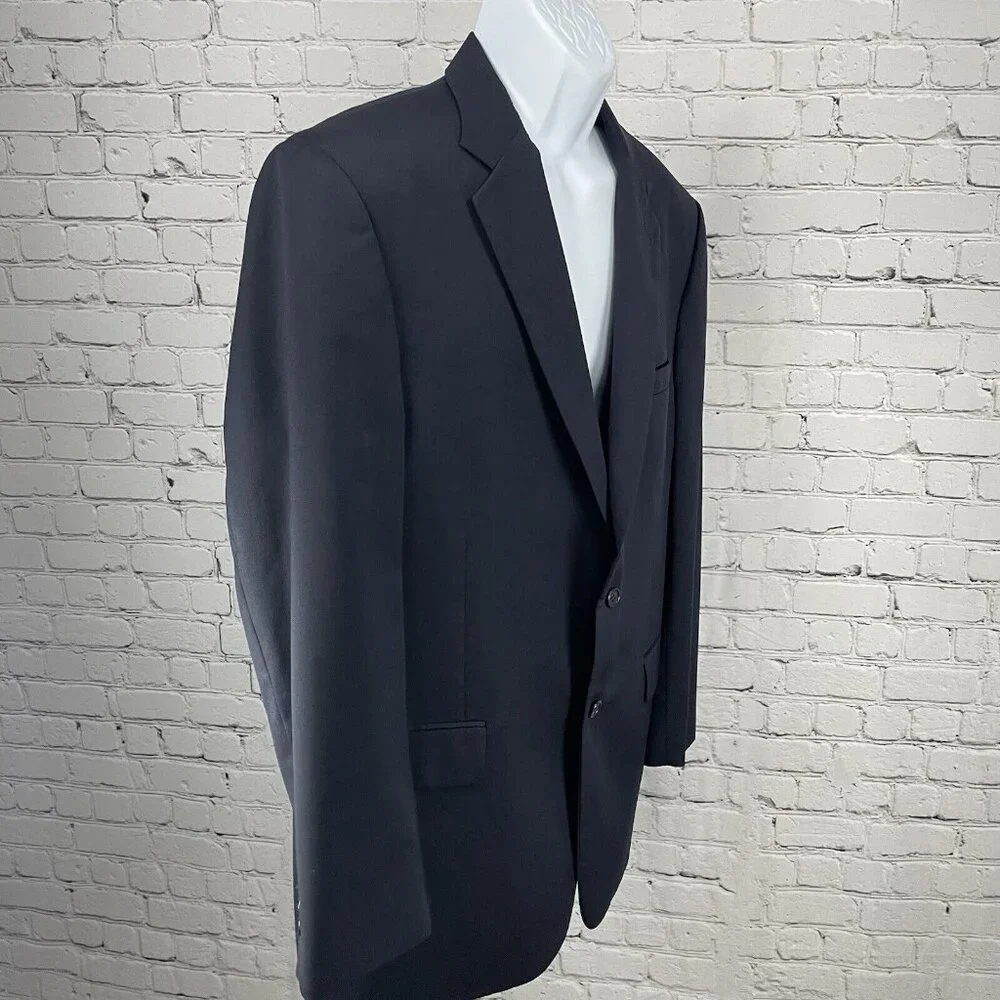 Jos A Bank Dark Navy Blue Gordon Wool 2 Button Vented Notch Suit Blazer Size 44R